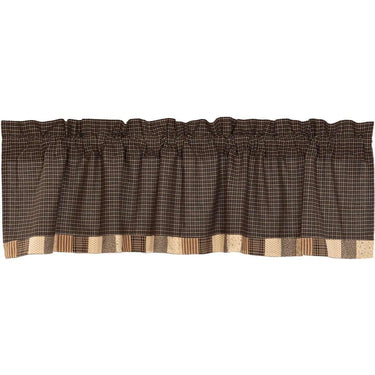 Kettle Grove Valance Curtain Block Border Black, Khaki VHC Brands - The Fox Decor